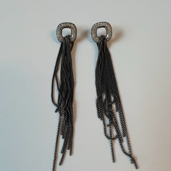 David Yurman Sterling Silver and Diamond Waterfall Earring.